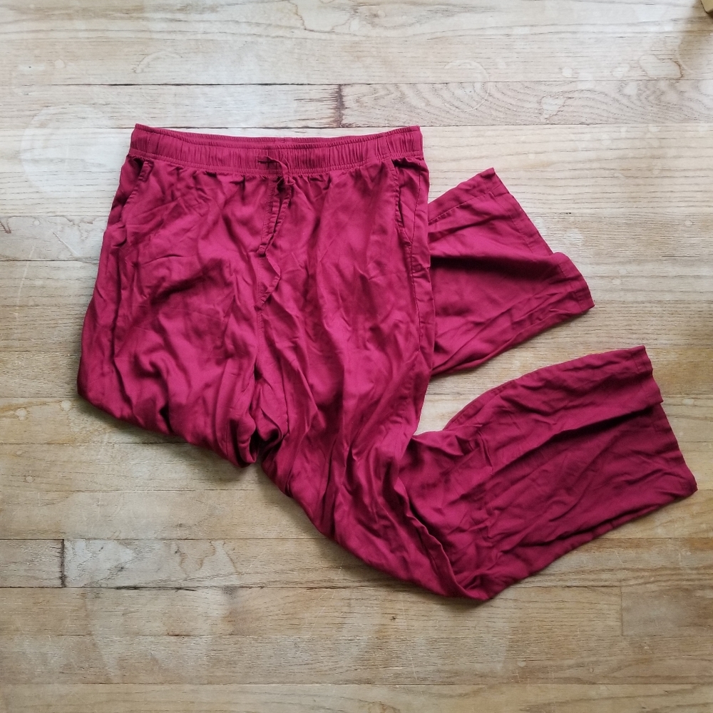 UNIQLO Wine Red Lounge Drawstring Pants